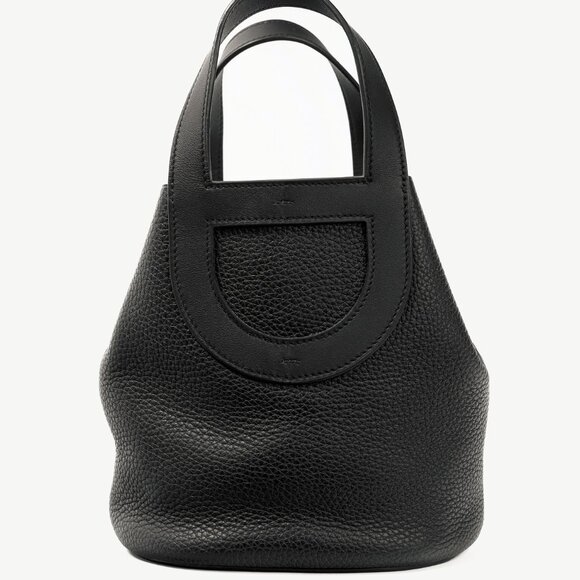 Hermes In-the-Loop 18 Noir Taurillon Clemence & Swift Calfskin Tote - Picture 1 of 13